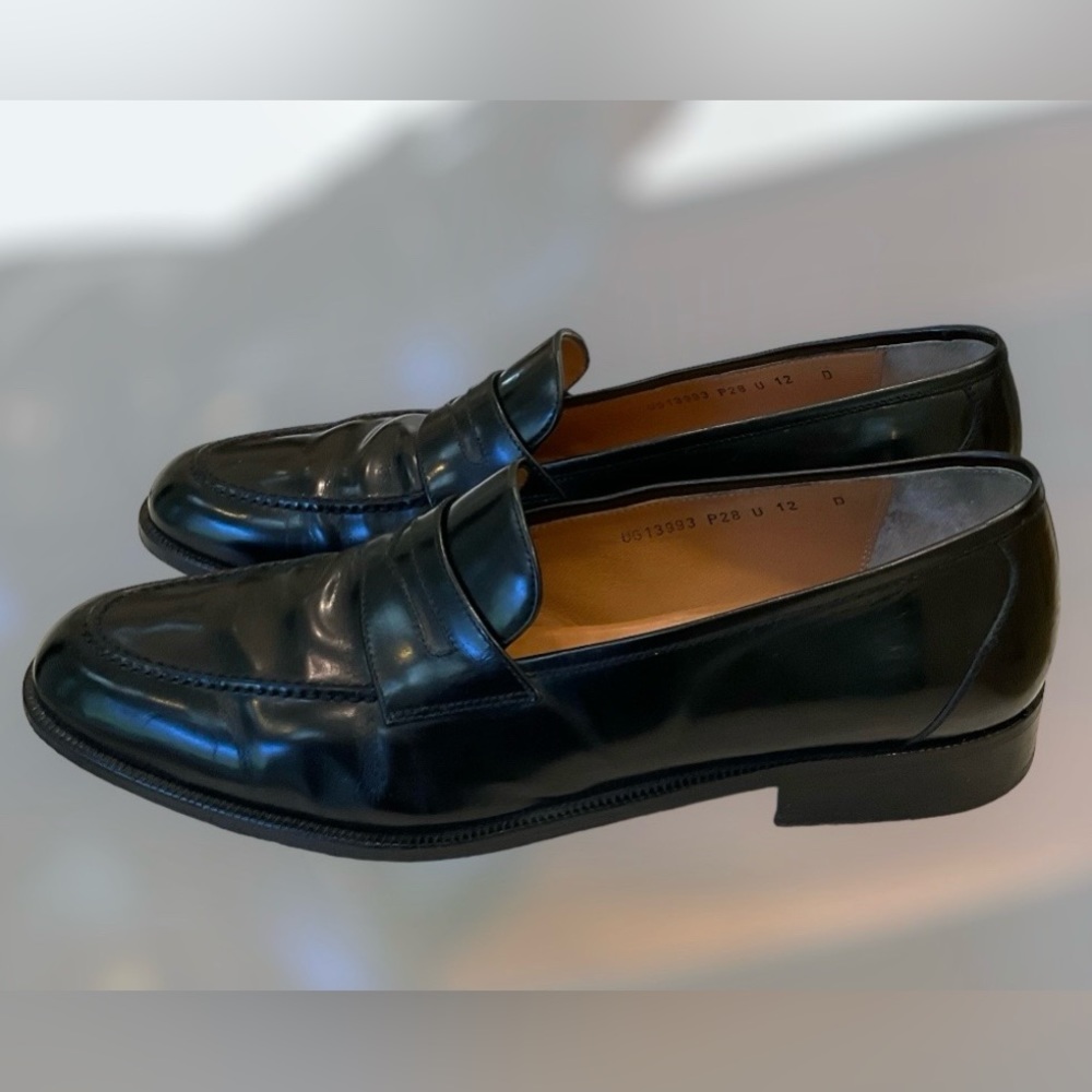 Salvatore Ferragamo Black Calf Leather Loafer Dress Shoe Men’s Sz 12D, Exce Cond - Picture 4 of 16